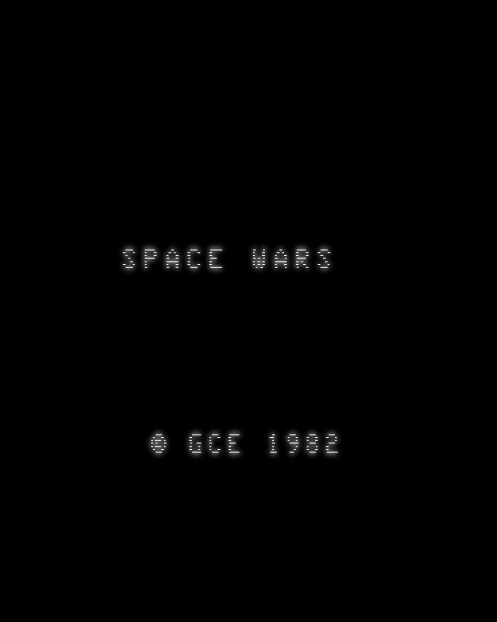 Space Wars title screen for Vectrex